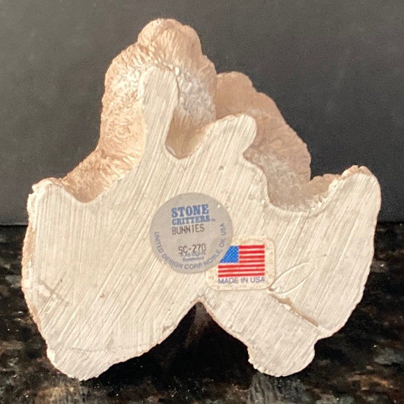 United Design Stone Critters Set of 5 Sitting Resin Bunnies/Rabbits/Made In USA - Picture 6 of 6